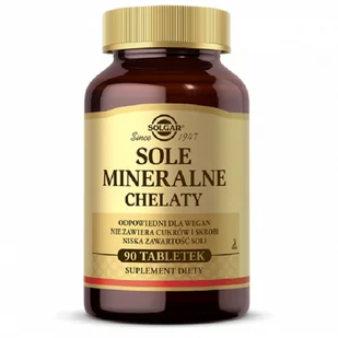 Solgar Sole mineralne Chelaty 90 tabletek - Witaminy i minerały - miniaturka - grafika 1