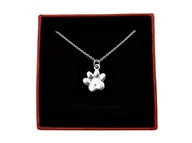 Naszyjniki - Srebrny naszyjnik łapka psa kota + pudełko - miniaturka - grafika 1