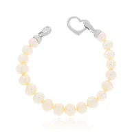 Bransoletki - Bransoletka z perłami z zapięciem w kształcie serca 19 cm - miniaturka - grafika 1