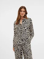 Bluzki damskie - Vero Moda Bluzka w kolorze czarno-beżowym - miniaturka - grafika 1