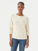 Swetry damskie - Tommy Hilfiger Sweter WW0WW44975 Écru Regular Fit - miniaturka - grafika 1