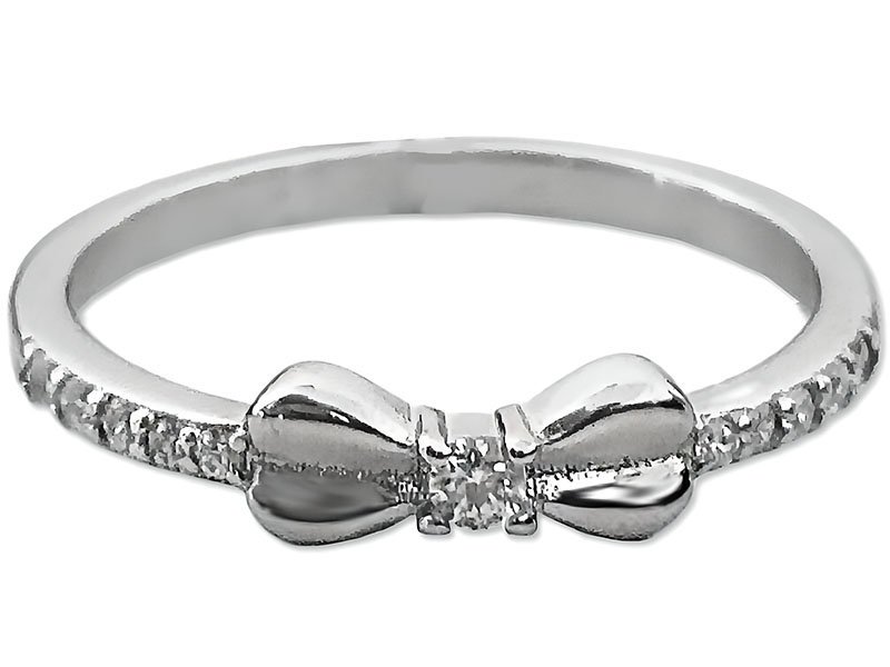 Srebrny bogaty pierścionek 925 z kokardką 12r