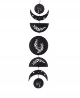 Dekoracje domu - DEKORACJA ŚCIENNA FAZY CYKL KSIĘŻYCA drewniana czarna zawieszka boho - miniaturka - grafika 1