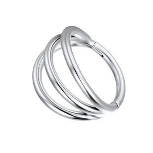 Kolczyk PIERCING Clicker Srebrny trójramienny Kółko Helix Conch TYTAN 1,2/8 - Kolczyki - miniaturka - grafika 1