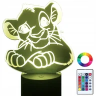Lampy stojące - Lampka Nocna Z Imieniem Król Lew Simba 3D Led - miniaturka - grafika 1