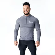 Koszulki sportowe męskie - Męska koszulka techniczna Olimp – Men Functional Zip Longsleeve-S - miniaturka - grafika 1