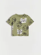 Bluzki dla niemowląt - Reserved - Bawełniany t-shirt - zielony - miniaturka - grafika 1