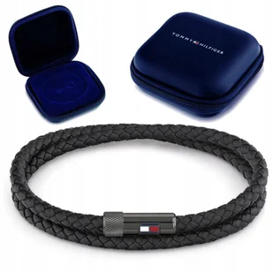 Tommy Hilfiger Bransoletka męska czarny naszyjnik wisiorek prezent skórzana - Bransolety męskie Tommy Hilfiger Bransoletka męska czarny naszyjnik wisiorek prezent skórzana - Bransolety męskie - miniaturka - grafika 1