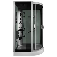 Kabiny z hydromasażem - Kabina prysznicowa z hydromasażem na niskim brodziku białe ścianki 120x85 prawa MO-18220 - miniaturka - grafika 1