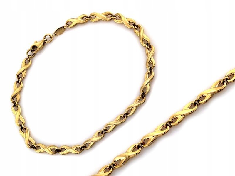 Złota bransoletka 375 z motywem nieskończoności elegancka błyszcząca 2.68g