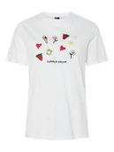 Koszulki i topy damskie - Pieces Koszulka "Funly" w kolorze białym - miniaturka - grafika 1