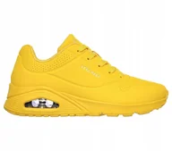 Sneakersy damskie - Sneakersy damskie Skechers Uno Stand On Air buty sportowe żółte skórzane - miniaturka - grafika 1