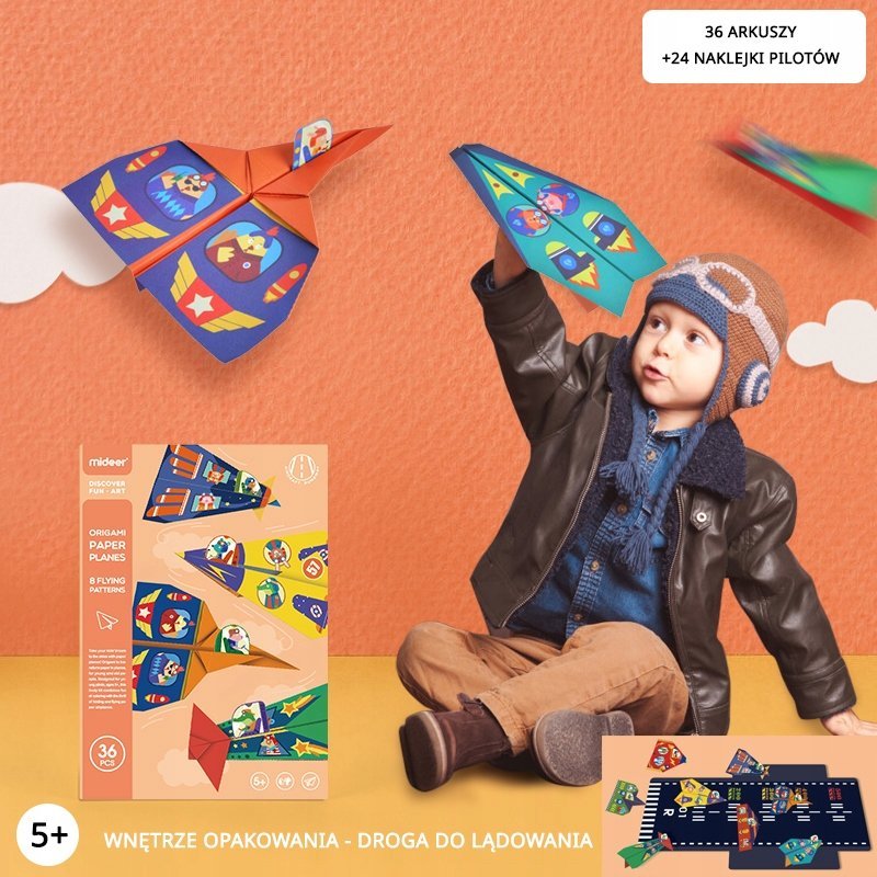 Pierwsze ORIGAMI dla dzieci Samoloty Z PAPIERU