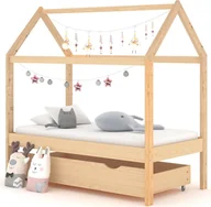 Łóżka dla dzieci i młodzieży - vidaXL Łóżko dziecięce z szufladą z litego drewna sosnowego 70x140 cm - Rama łóżka dziecięcego - Rama łóżka dziecięcego - Ramy łóżek dziecięcych - Łóżko dziecięce - miniaturka - grafika 1