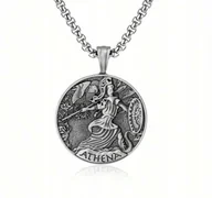 Wisiorki - Naszyjnik wisiorek Bogini Athena Atena Starożytna Mitologiczna Grecka Y2K - miniaturka - grafika 1