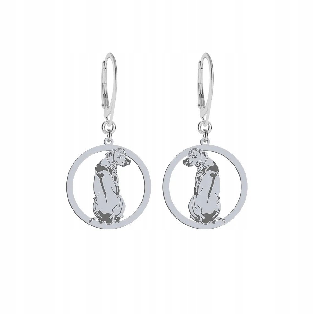 Kolczyki Srebrne z Rhodesian Ridgeback 925 Kobieta Biżuteria GRAWER GRATIS