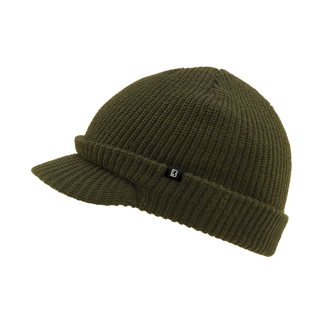Czapka Zimowa Akrylowa z Daszkiem Brandit Shield Cap Olive