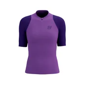 Koszulki sportowe damskie - COMPRESSPORT Koszulka do biegania damska TRAIL RACING POSTURAL SS TOP purple/lilac - miniaturka - grafika 1