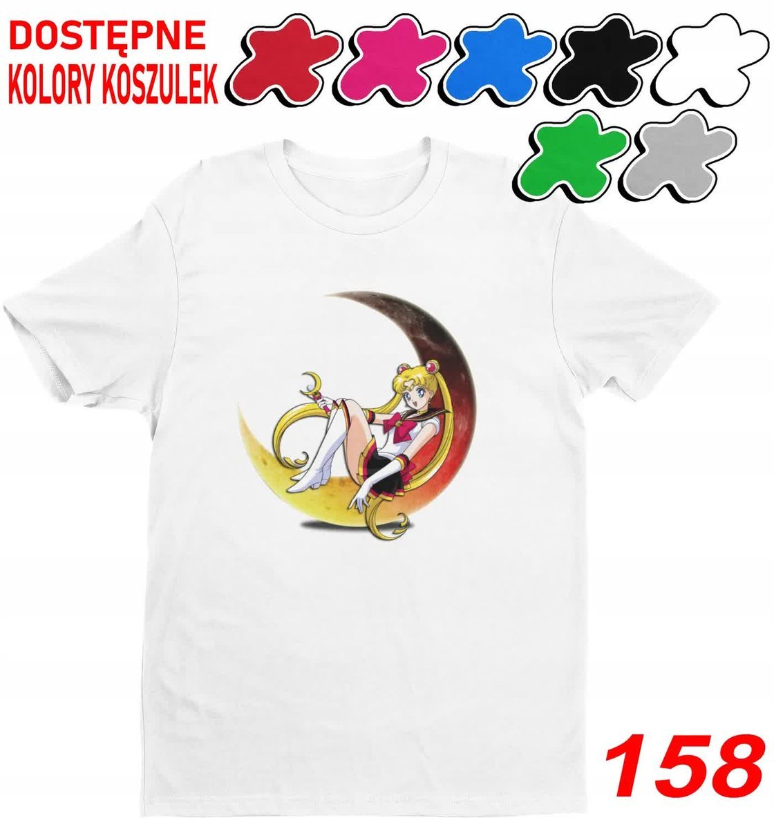 Dziecięca Koszulka Z Nadrukie Czarodziejki Z Księżyca Sailor Moon-M 134-140