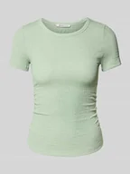 Koszulki i topy damskie - T-shirt o kroju regular fit z efektem gniecenia - miniaturka - grafika 1