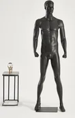 Manekiny wystawowe - M26-8 czarny mężczyzna Eurotondisplay w pełni uformowana głowa Męski manekin stojący czarny lub biały matowy szykowny i elegancki - miniaturka - grafika 1