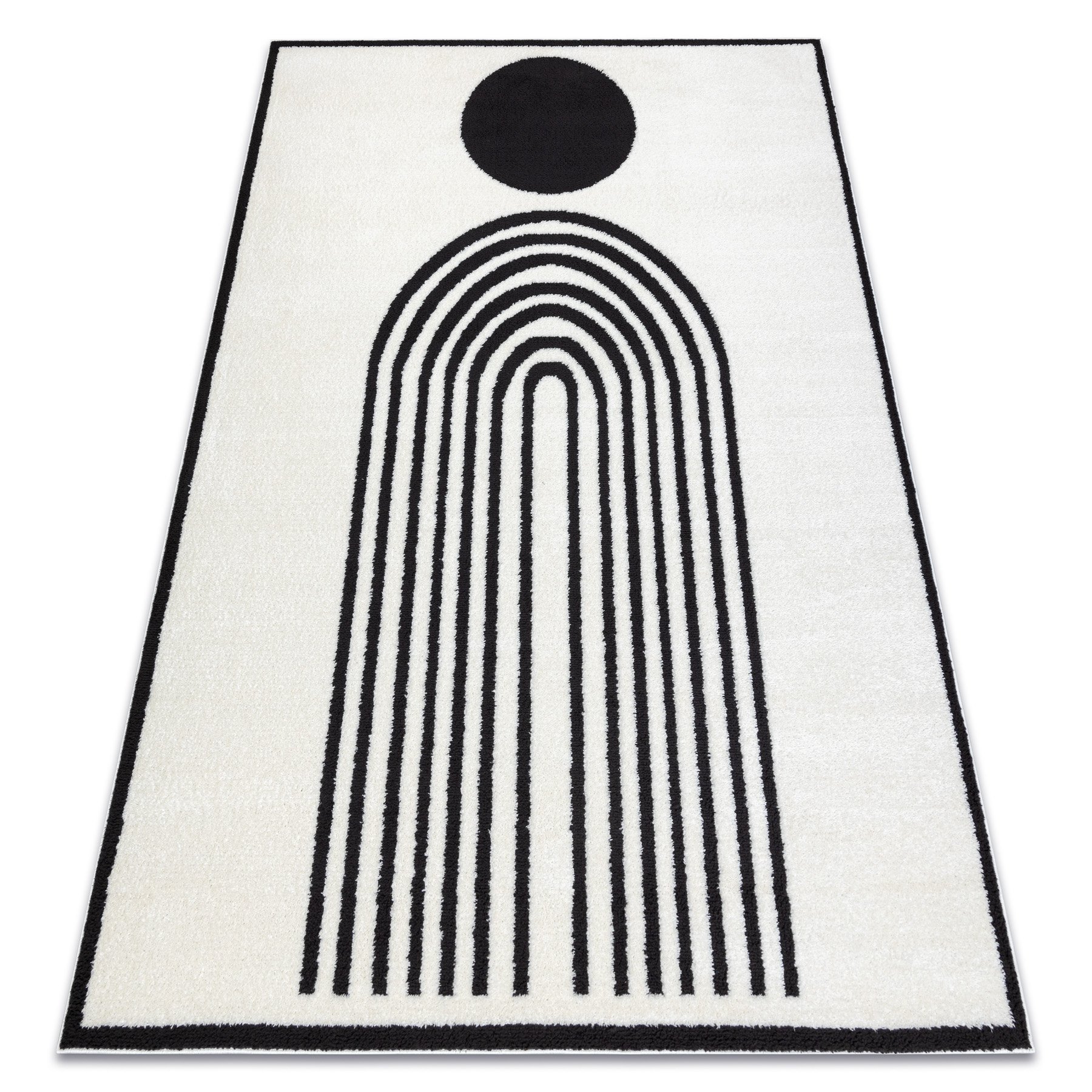 Dywan MODE 8597 geometryczny krem / czarny beżowy 240x330 cm
