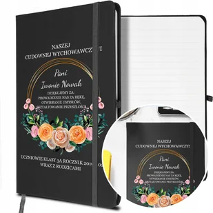 NOTES A5 z Gumką Prezent DZIEŃ NAUCZYCIELA Wzory - Notesy i bloczki - miniaturka - grafika 1