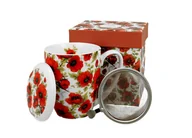Kubki - Kubek z zaparzaczem i pokrywką porcelanowy DUO LINA 360 ml - miniaturka - grafika 1