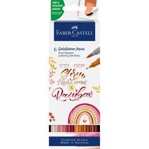 Faber-Castell, Pisak akwarelowy, Goldfaber Aqua dwustronny zestaw do handletteringu Boho 6 szt. - Cienkopisy - miniaturka - grafika 1