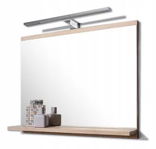 DOMTECH Lustro dąb sonoma z półką i lampą LED LY-E1XS-16JA - Lustra - miniaturka - grafika 1