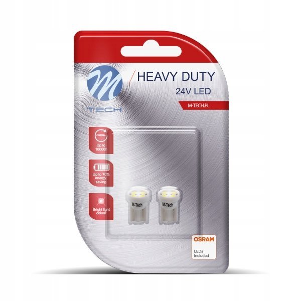 M-TECH Heavy Duty LB917W Żarówka W5W 2szt. 4xLED białe