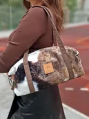 Torebki damskie - Welurowa torebka bagietka Czekoladowa Krówka - miniaturka - grafika 1