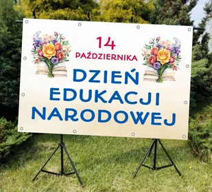 DZIEŃ EDUKACJI NARODOWEJ 100x150cm - BANER DO SZKOŁY I PRZEDSZKOLA - Dekoracje domu - miniaturka - grafika 1
