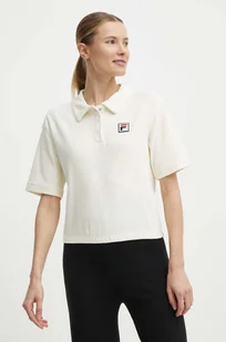Fila polo bawełniane Lusaka kolor beżowy FAW0753 - Koszulki i topy damskie - miniaturka - grafika 1