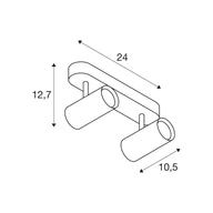 Lampy sufitowe - SLV reflektor sufitowy Noblo, biały, ściemniany do ciepłego światła, długość 24 możliwość ściemniania, biały / opal, salon / jadalnia, aluminium, nowoczesny - miniaturka - grafika 1