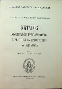 Katalog dokumentów pergaminowych Biblioteki - Historia świata - miniaturka - grafika 1