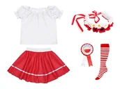 Dresy i komplety dla dziewczynek - ZESTAW NARODOWY BIAŁO-CZERWONY 134-140 5el - miniaturka - grafika 1