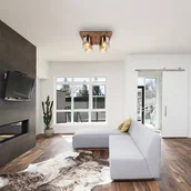 Lampy sufitowe - Globo Lampa sufitowa Underwood, możliwość ściemniania, aluminiowy / szary / cynkowy, salon / jadalnia, szkło - miniaturka - grafika 1