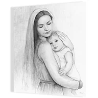 Ikony i obrazy sakralne - Obraz religijny na płótnie Matka Boża z Dzieciątkiem Jezus - miniaturka - grafika 1