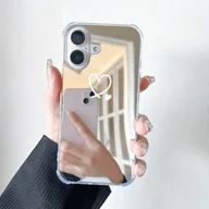 Etui i futerały do telefonów - TEMU Luksusowe etui lustrzane z pełnym pakietem, odporne na upadki, z białym wzorem , do telefonów , 15, 14, 13, 12, 11 , XS, XR, 7, 8, SE JD1. - miniaturka - grafika 1