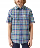 Koszule męskie - Koszula Wrangler SS 1PKT SHIRT 112350503 Blue Madaras S - miniaturka - grafika 1