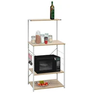 Meble modułowe i akcesoria - vidaXL Szafka na mikrofalówkę, biało-dębowa, 60 x 39,6 x 123 cm - miniaturka - grafika 1