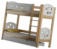 Łóżka dla dzieci i młodzieży - Piętrowe łóżko z gwiazdkami dla rodzeństwa sosna N4-M24 - miniaturka - grafika 1