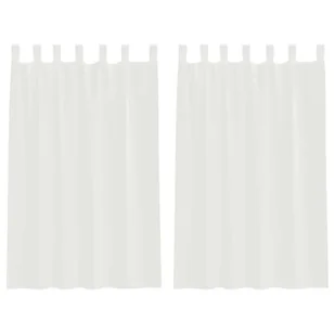vidaXL Zasłony woalowe z pętelkami 2 szt. Białe 140x175 cm - Zasłony - miniaturka - grafika 1