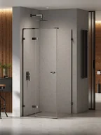 Kabiny prysznicowe - New Trendy Czarna kabina prysznicowa 80x80 lewa EXK-6146 Eventa Black Chrome - miniaturka - grafika 1