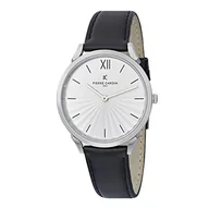 Paski - Pierre Cardin Zegarek analogowy unisex Pigalle plissée ze skórzanym paskiem, Czarny/biały/srebrny, Pasek - miniaturka - grafika 1