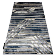 Dywany - Dywan DE LUXE nowoczesny 460 Linie - Strukturalny granatowy / złoty niebieski 140x190 cm - miniaturka - grafika 1