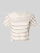 Koszulki i topy damskie - Top krótki o kroju regular fit z mieszanki bawełny model ‘ANITS’ - miniaturka - grafika 1