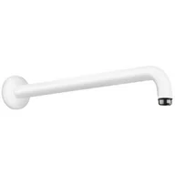 Akcesoria do armatury i ceramiki - Hansgrohe ramię prysznicowe 38,9 cm ścienne biały mat 27413700 - miniaturka - grafika 1