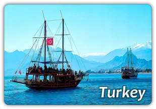 TURCJA - Antalya - Statek - Magnes na lodówkę - Magnesy - miniaturka - grafika 1
